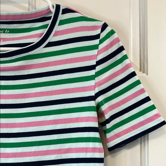 J. Crew Perfect Fit Colorful Striped Short Sleeve Cotton Shirt - Size Small - Picture 5 of 10